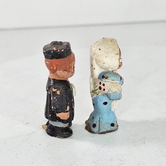 Vintage Spanish Mude People Miniature Figurines Terracotta Boy & Girl Figurines - Picture 4 of 7